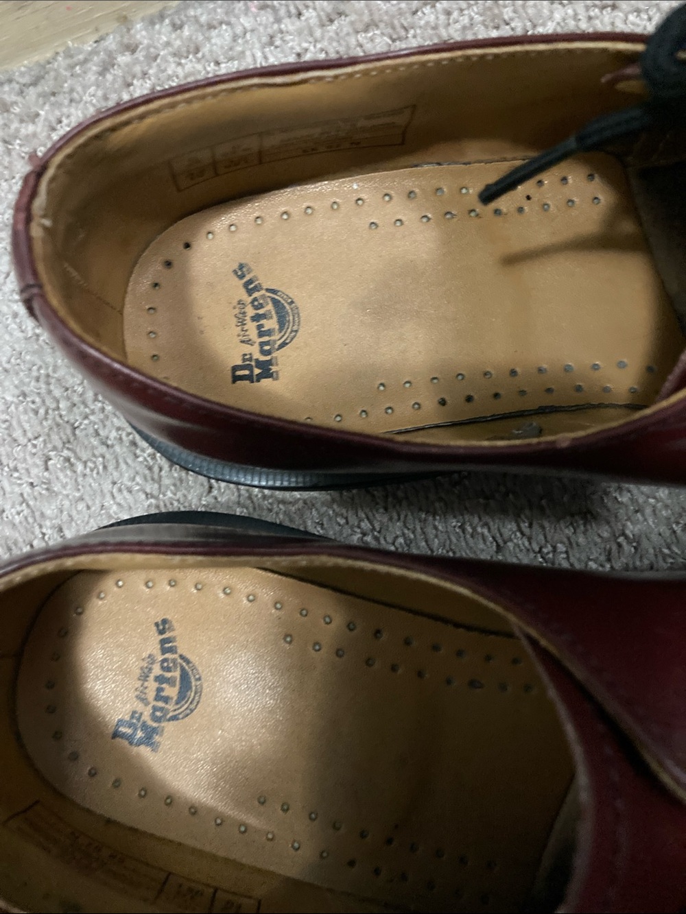 Dr. Martens Burgundy 3-Eye Derby Shoes - Picture 3 of 7